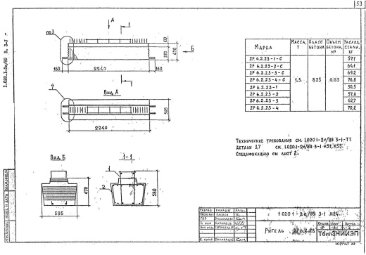 Ригель 2Р 6.2.23-3 С Ригель 2Р 6.2.23-3 С